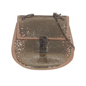♥️Chloe Drew Small Sequin Saddle Blush Gold Shoulder Bag♥️